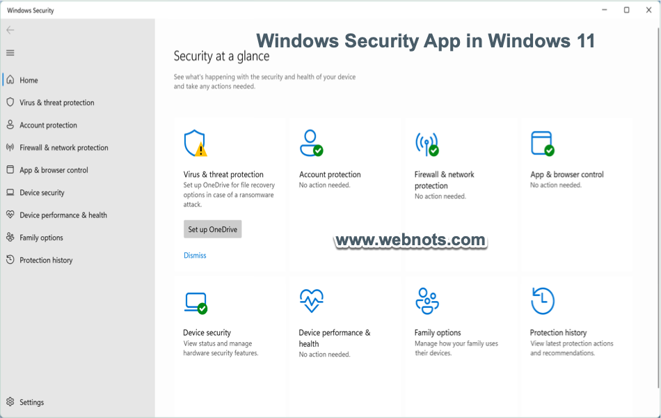 Приложение безопасности Windows в Windows 11