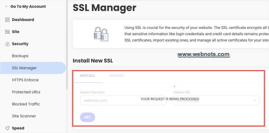 Установите новый Lets Encrypt SSL в SiteGround