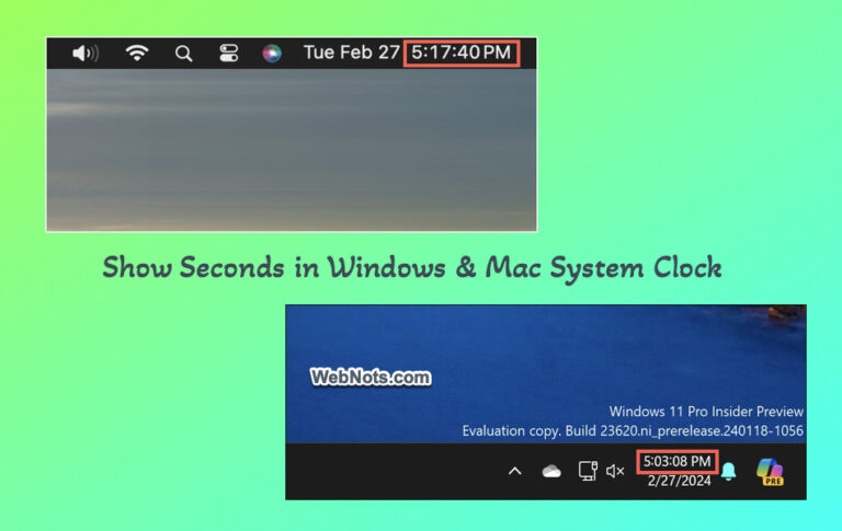 Как показать секунды на системных часах в Windows и Mac?  –